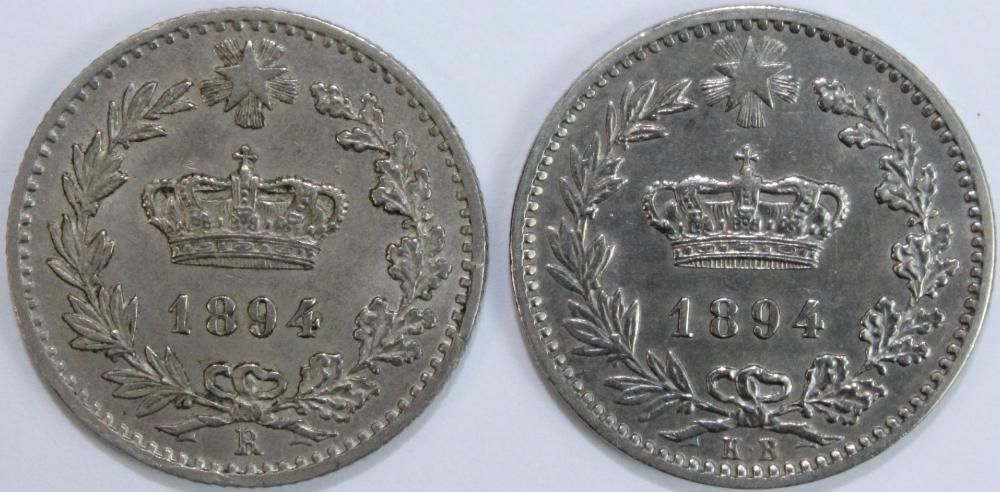 Italy 1894 'R' & 'KB' Mint ... image