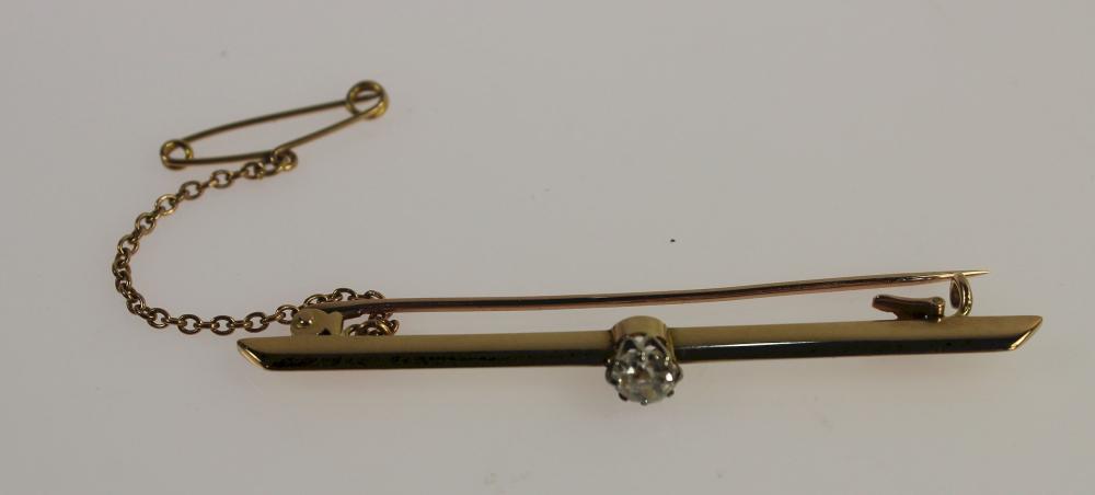 Diamond Bar Brooch in 15ct ... image