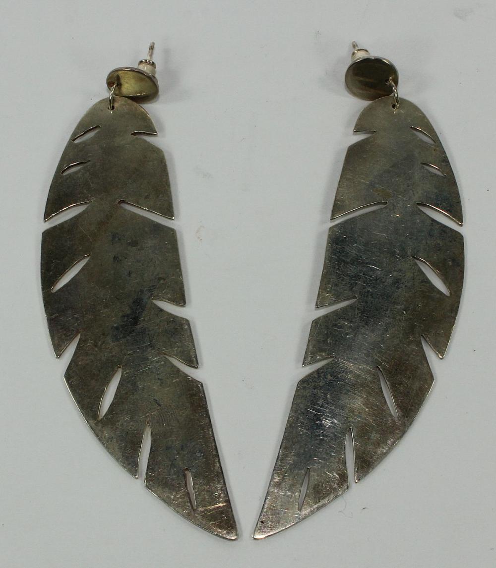 Large Feather-shaped Earrin... image