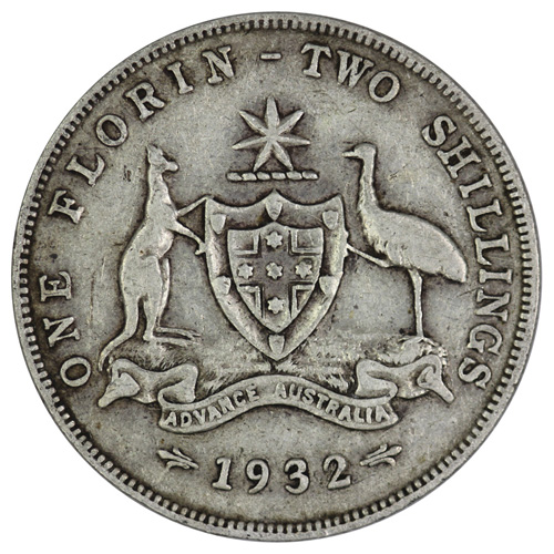 Australia 1932 Florin, VG -... image