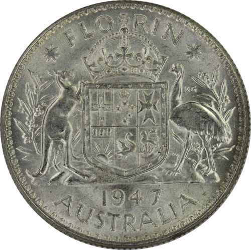 Australia 1947 Florin, near... image