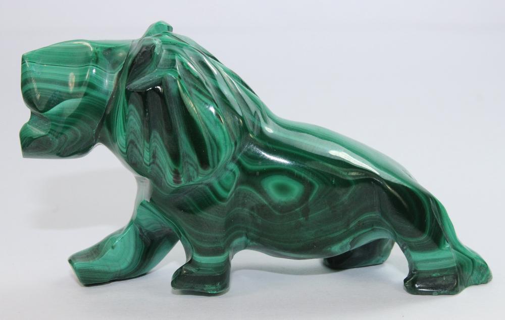 Carved Lion in Malachite image