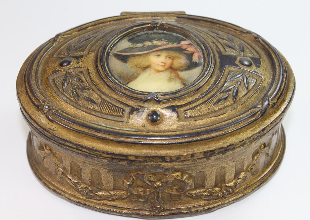 Antique Italian Oval Box wi... image