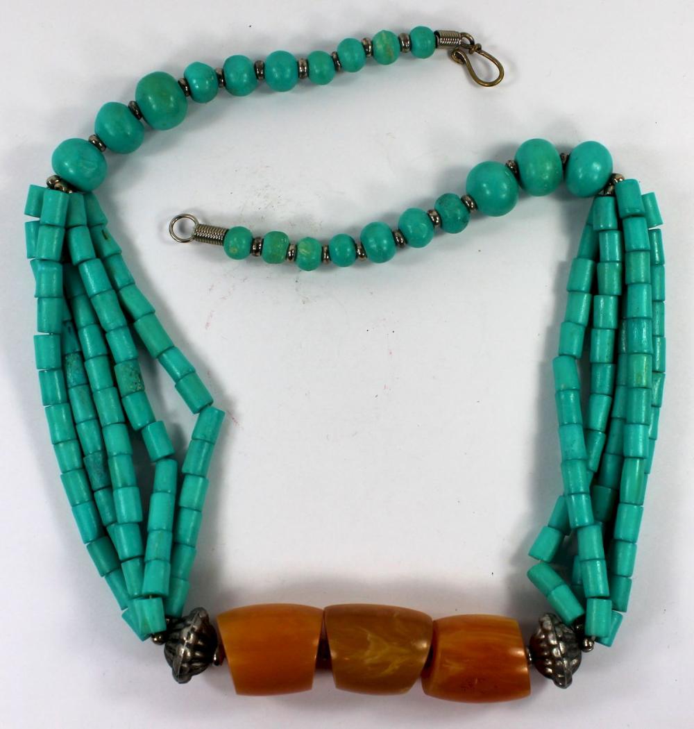 Faux Turquoise & Amber Cost... image