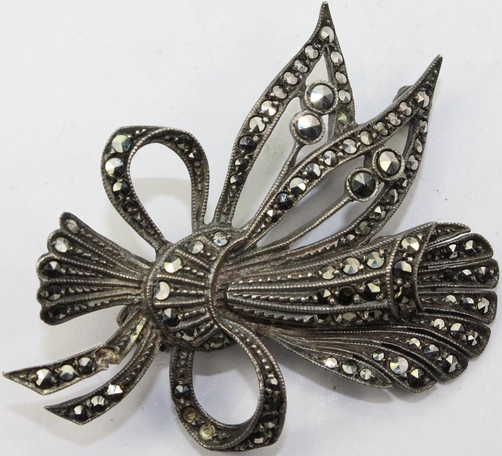 Vintage Marcasite & Sterlin... image