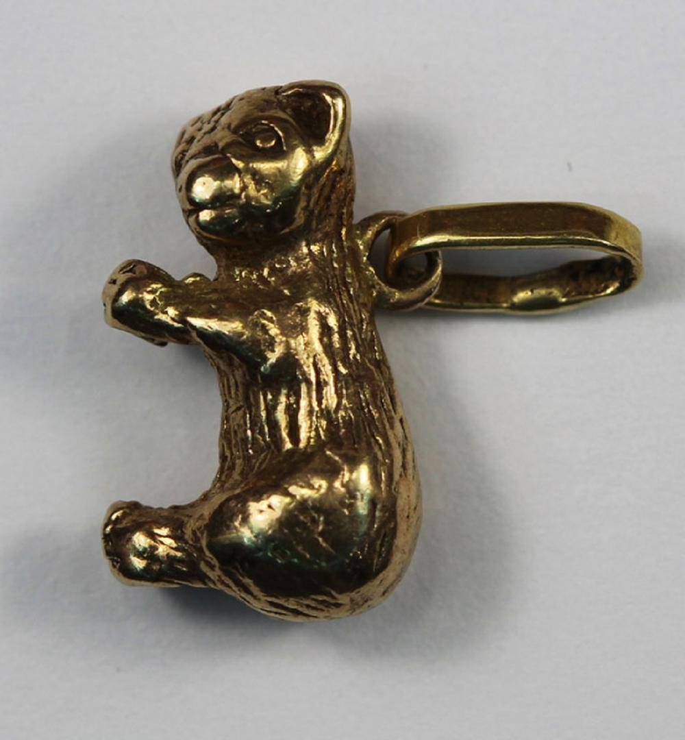 Brown Bear Charm in 10ct Gold image