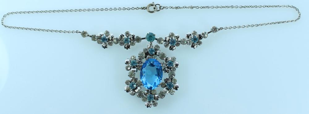 Costume Necklace with Blue ... image