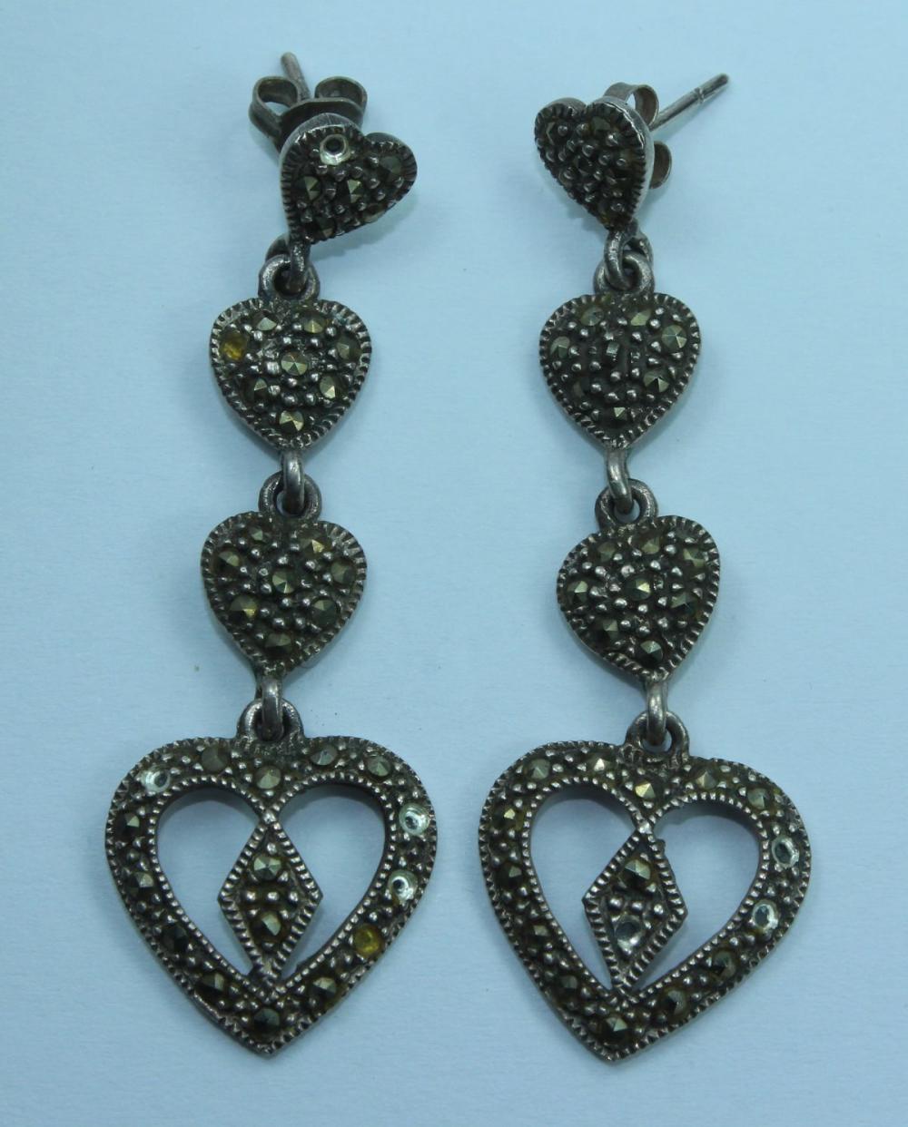 Marcasite Drop Earrings in ... image