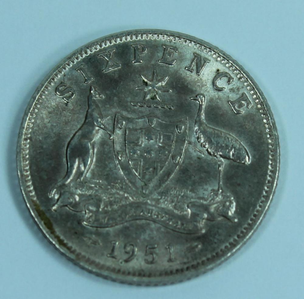 Australia 1951 Sixpence, Ch... image