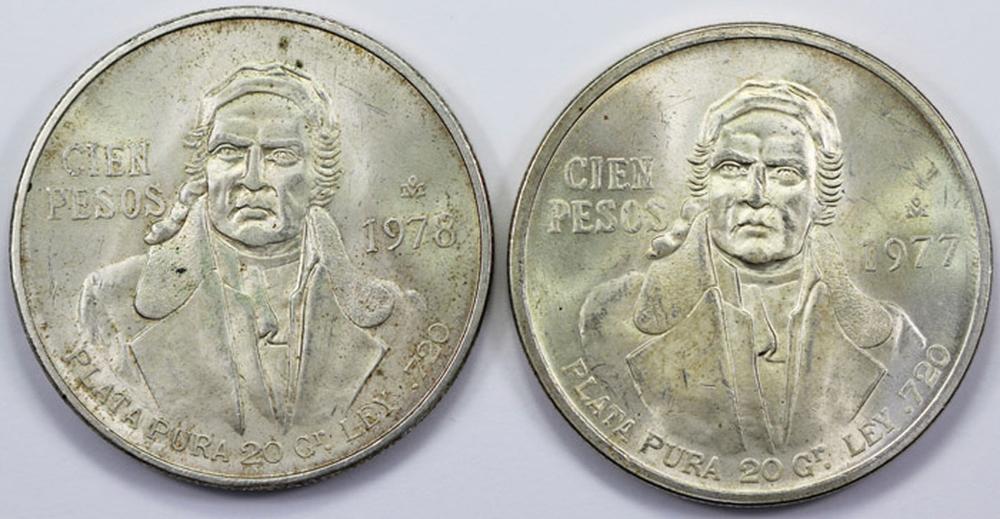 Mexico 1977 & 1978 Silver (... image