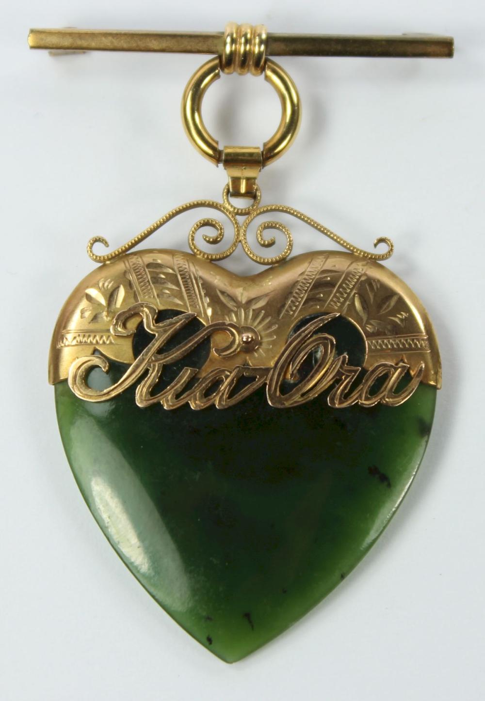 Large Nephrite Jade Brooch ... image