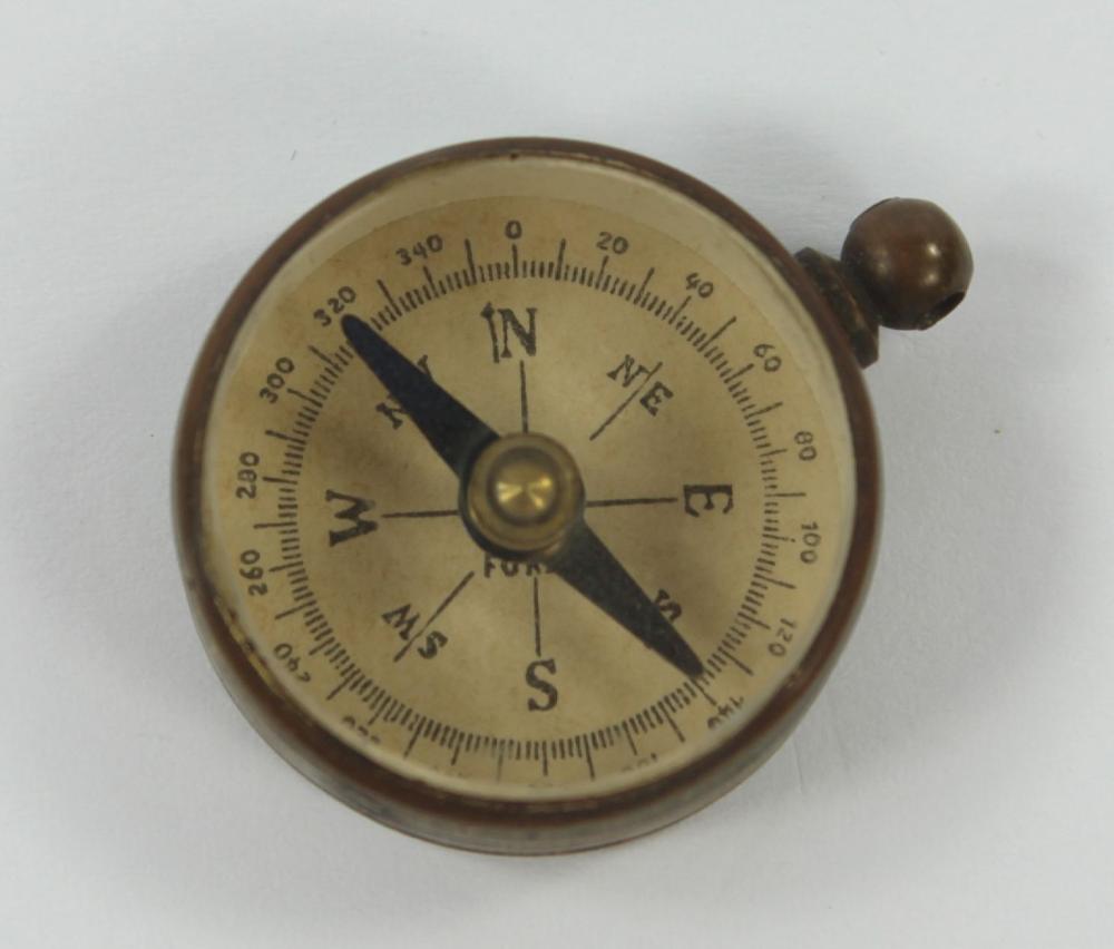 Vintage Brass Fob Compass image