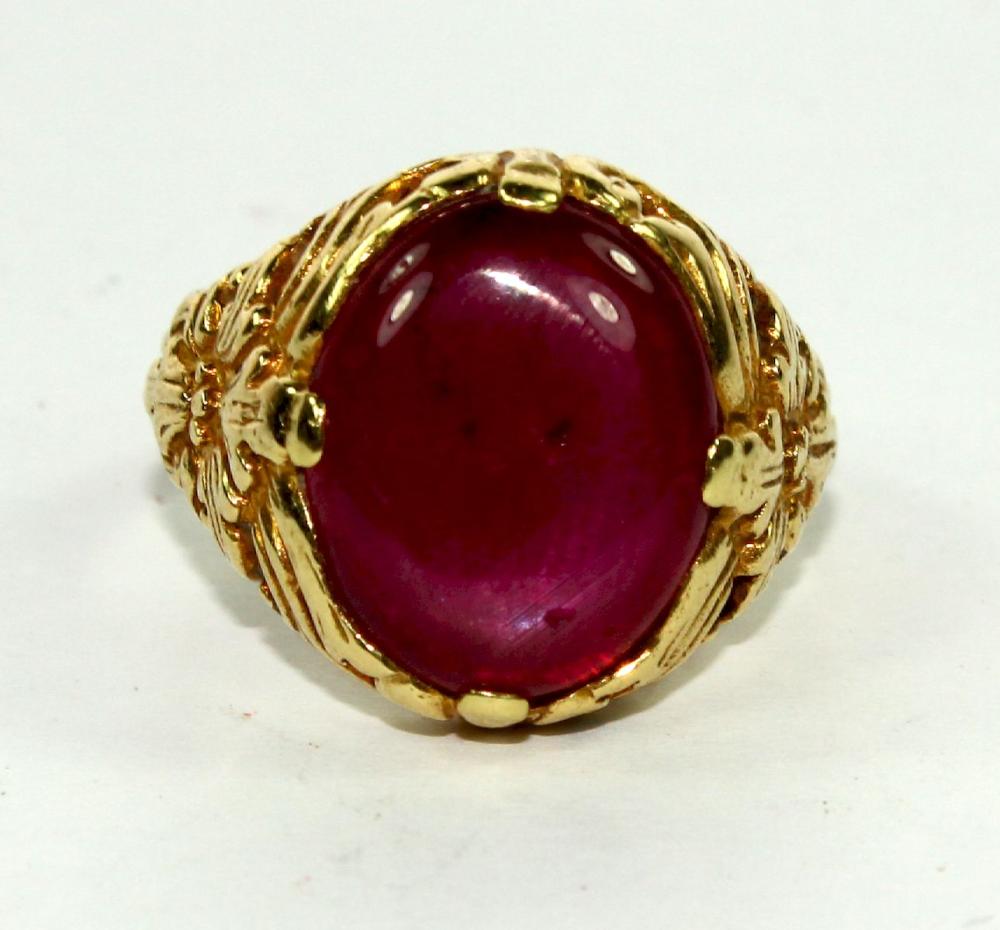 Cabochon Amethyst Ring in 1... image