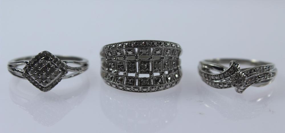 Faux Diamond Rings in Sterl... image