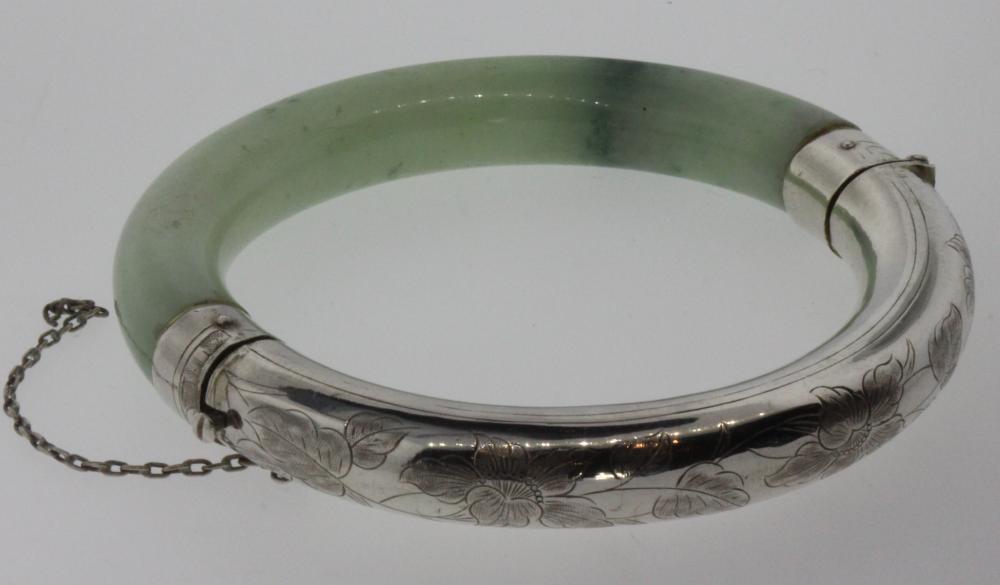 Vintage Silver and Jade Hin... image