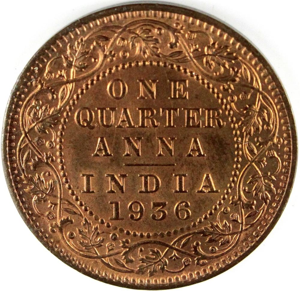 India (British). 1936 1/4 A... image