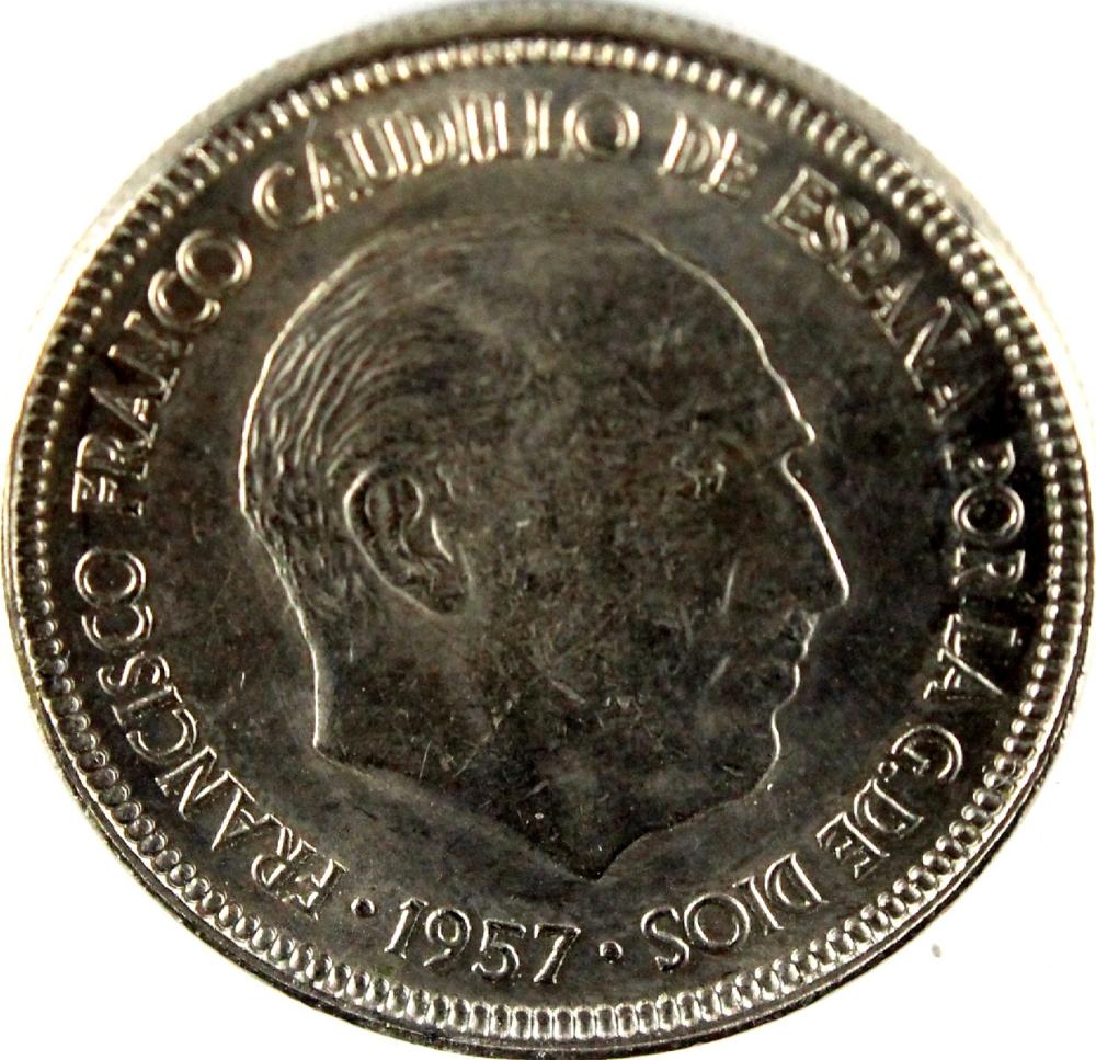 Spain. 1957 (64) 5 Pesetas,... image