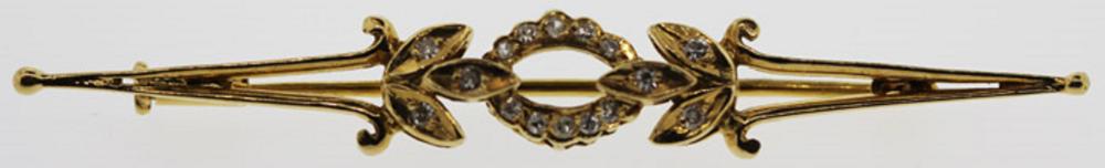 Diamond-set 18ct Gold Pin image