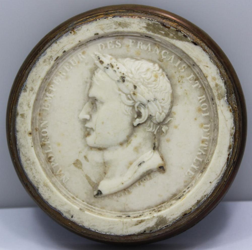 Paper weight in white composite of Emperor Napoleon Bonaparte, circa late 1800s