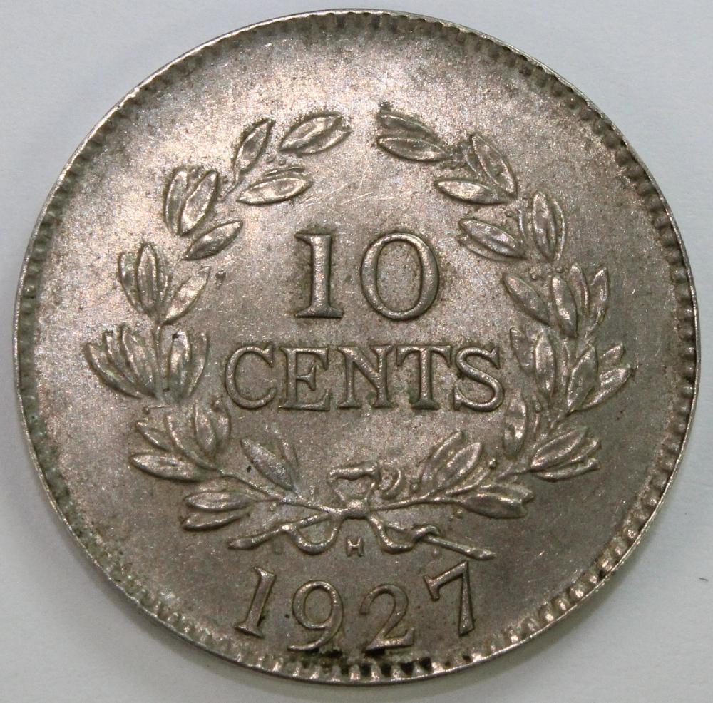 Sarawak. 1927 H Ten Cent, Gem image