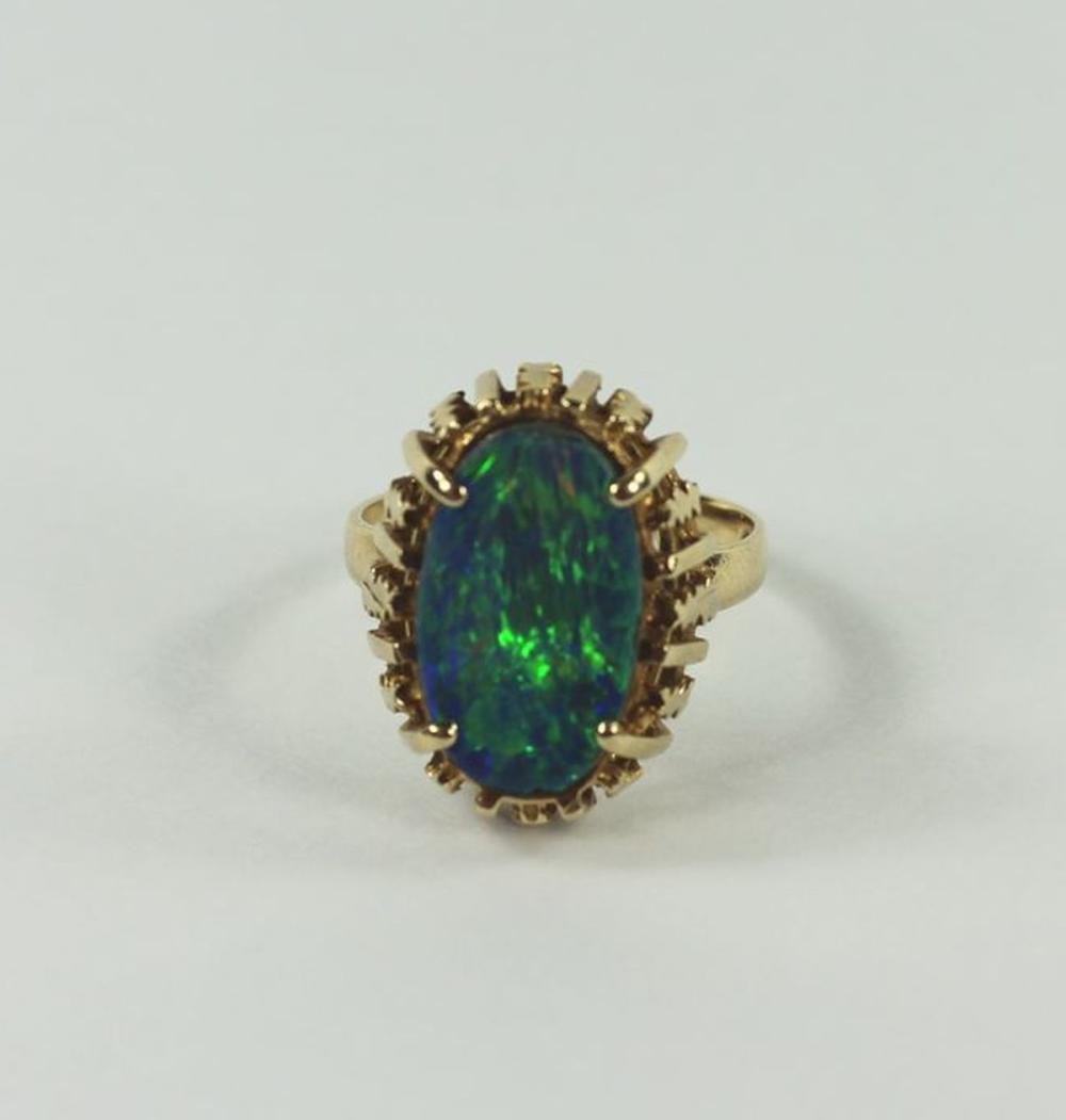 Black Opal Doublet Ring in ... image