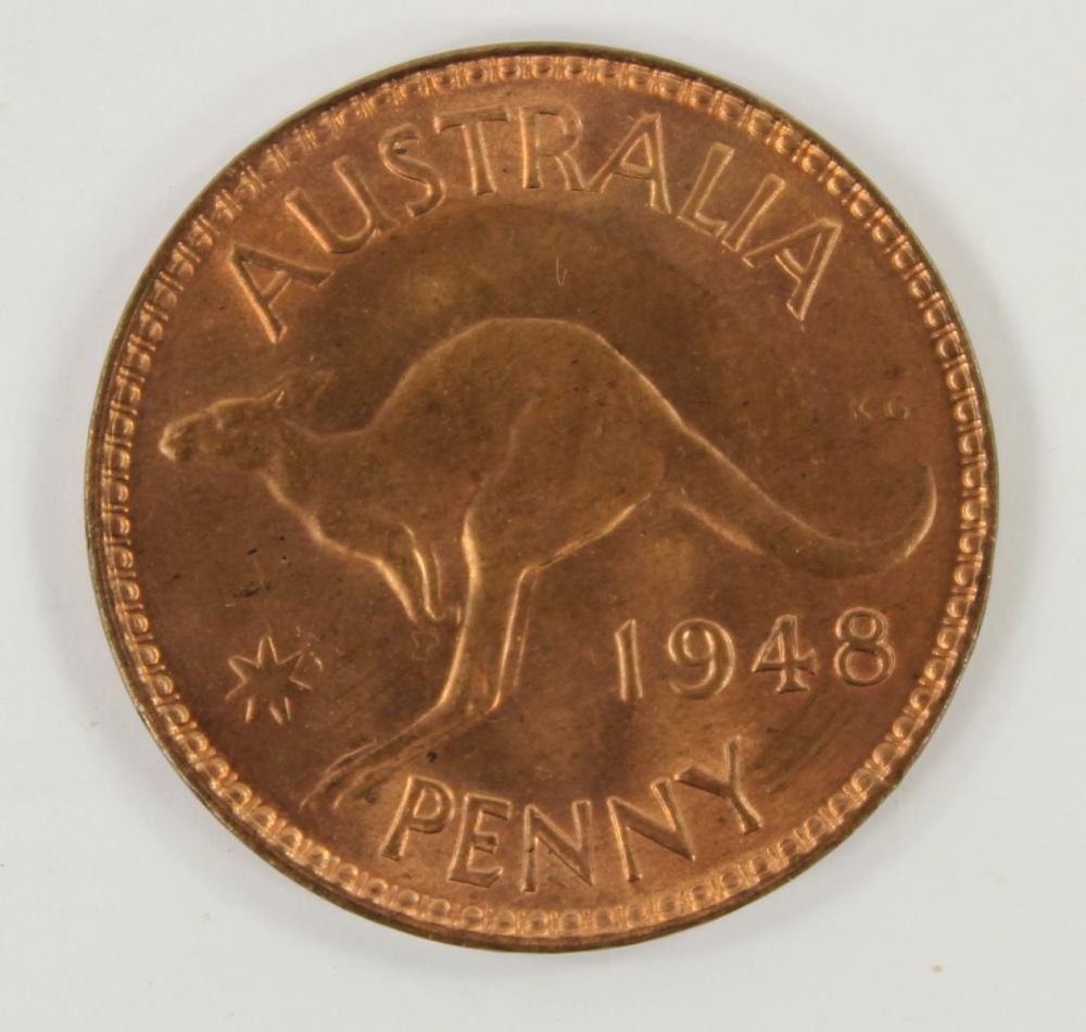 Australia 1948 (M) Penny, Gem image