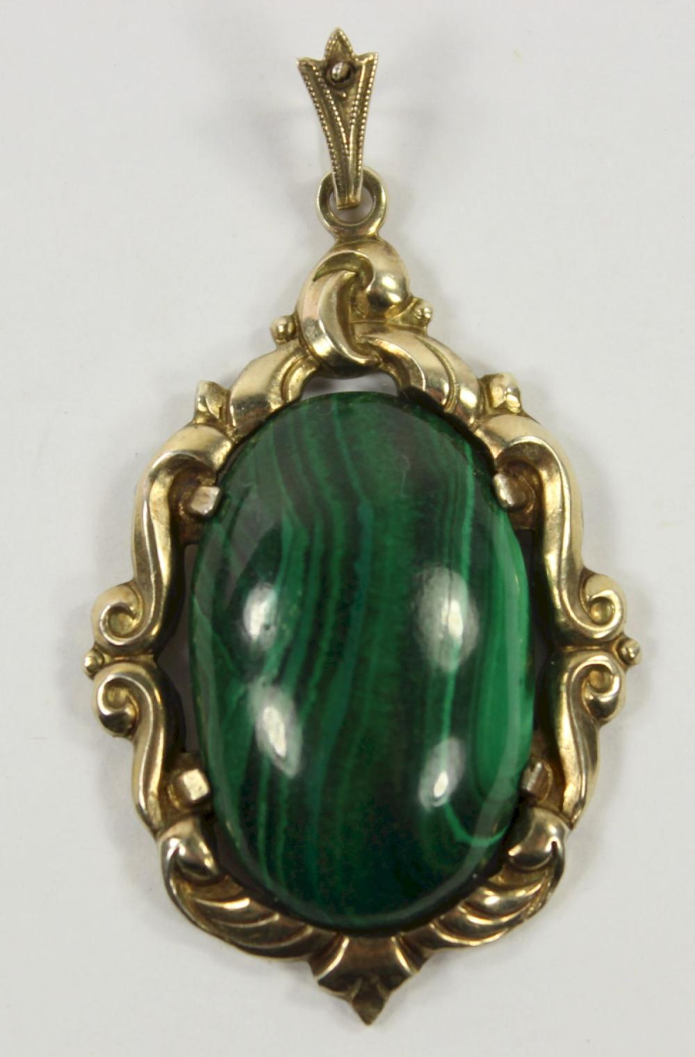 Malachite Pendant in Silver... image