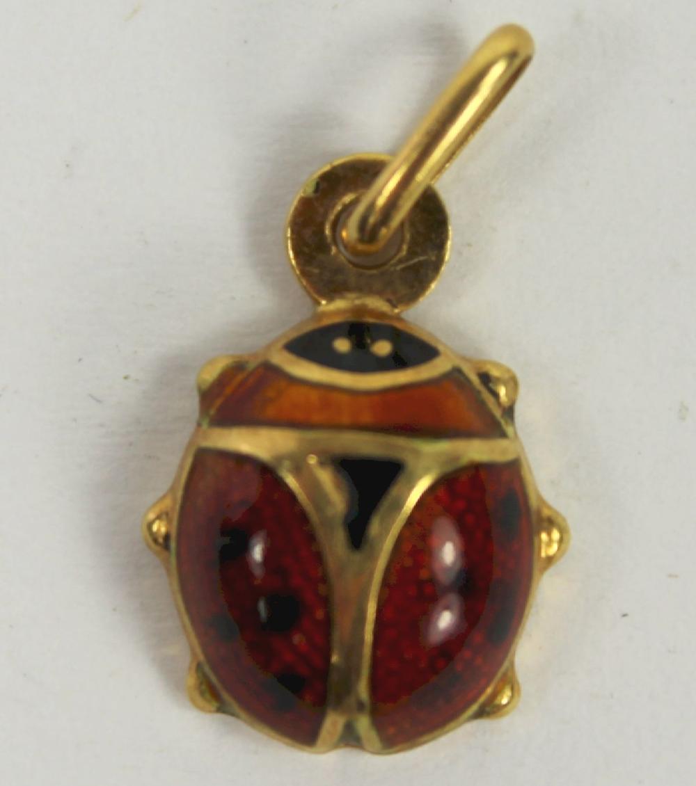 Lady Beetle Charm in enamel... image