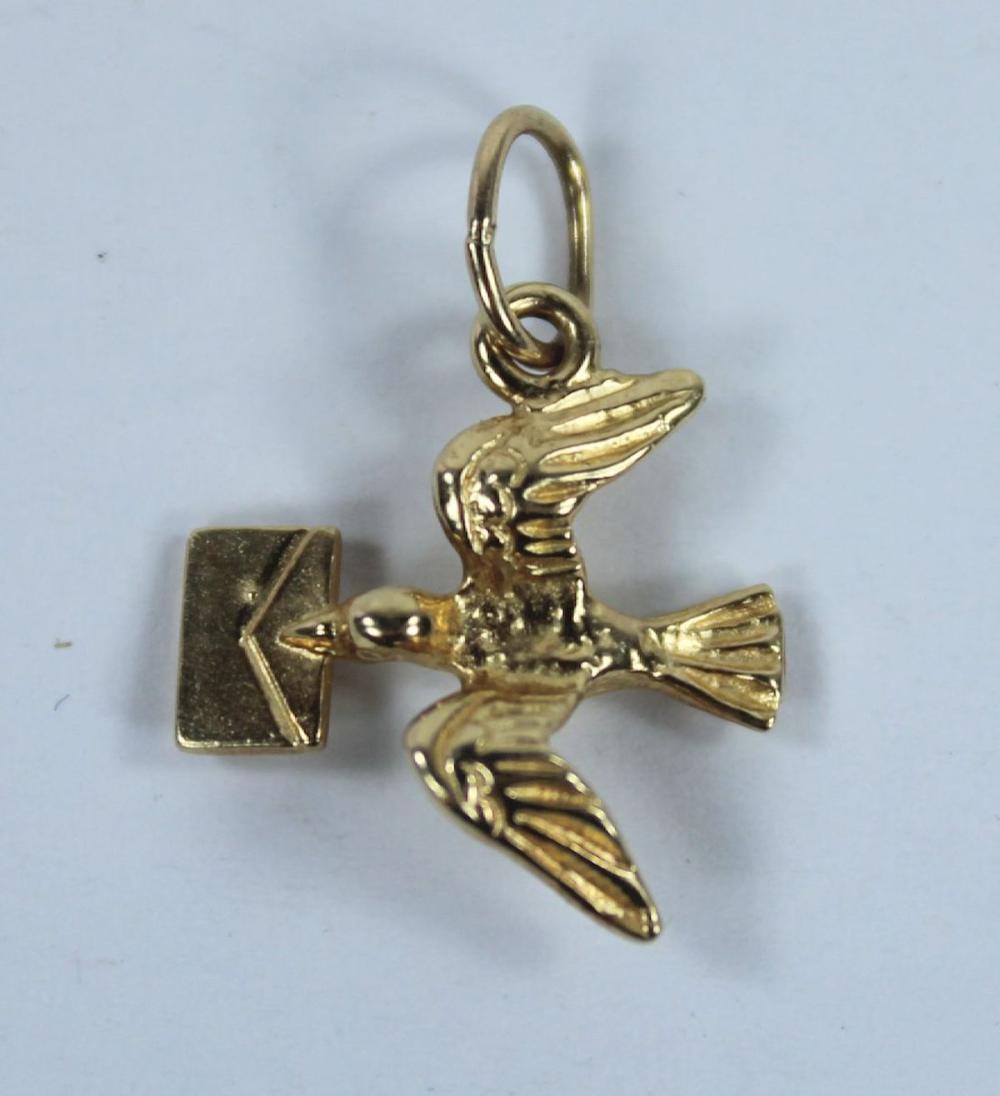 Peace Dove Gold Charm in 9c... image