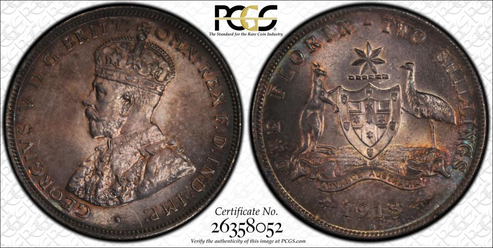 Australia 1918 Florin, PCGS... image