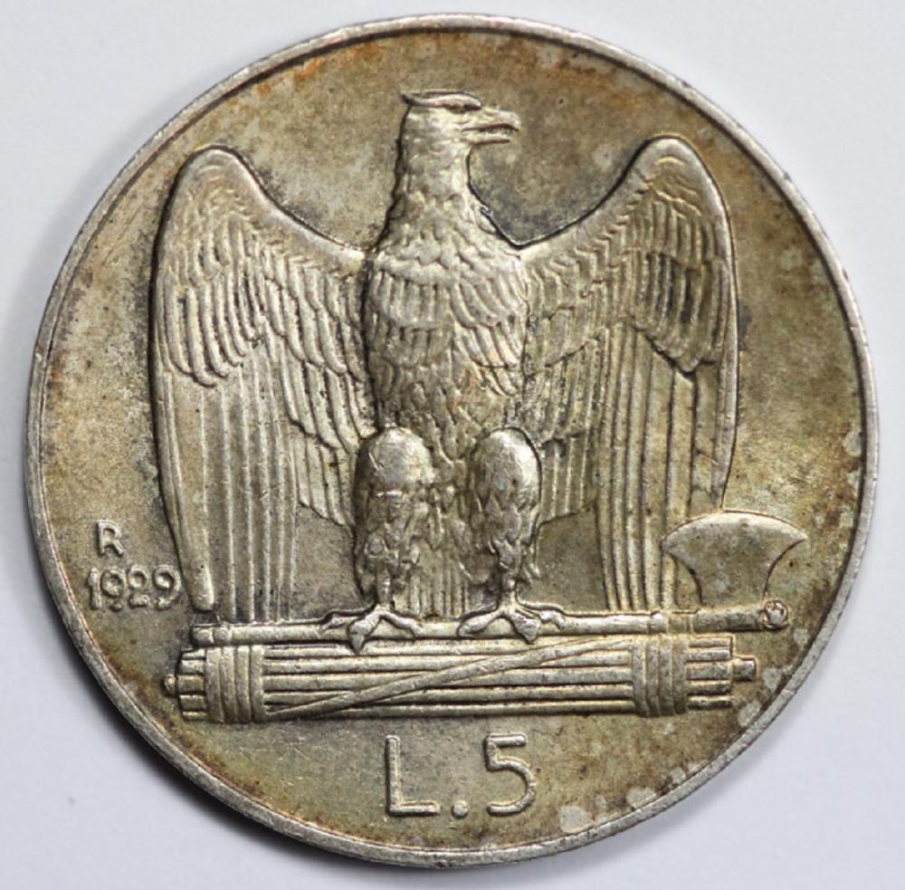 Italy 1929 R Silver Lire, L... image