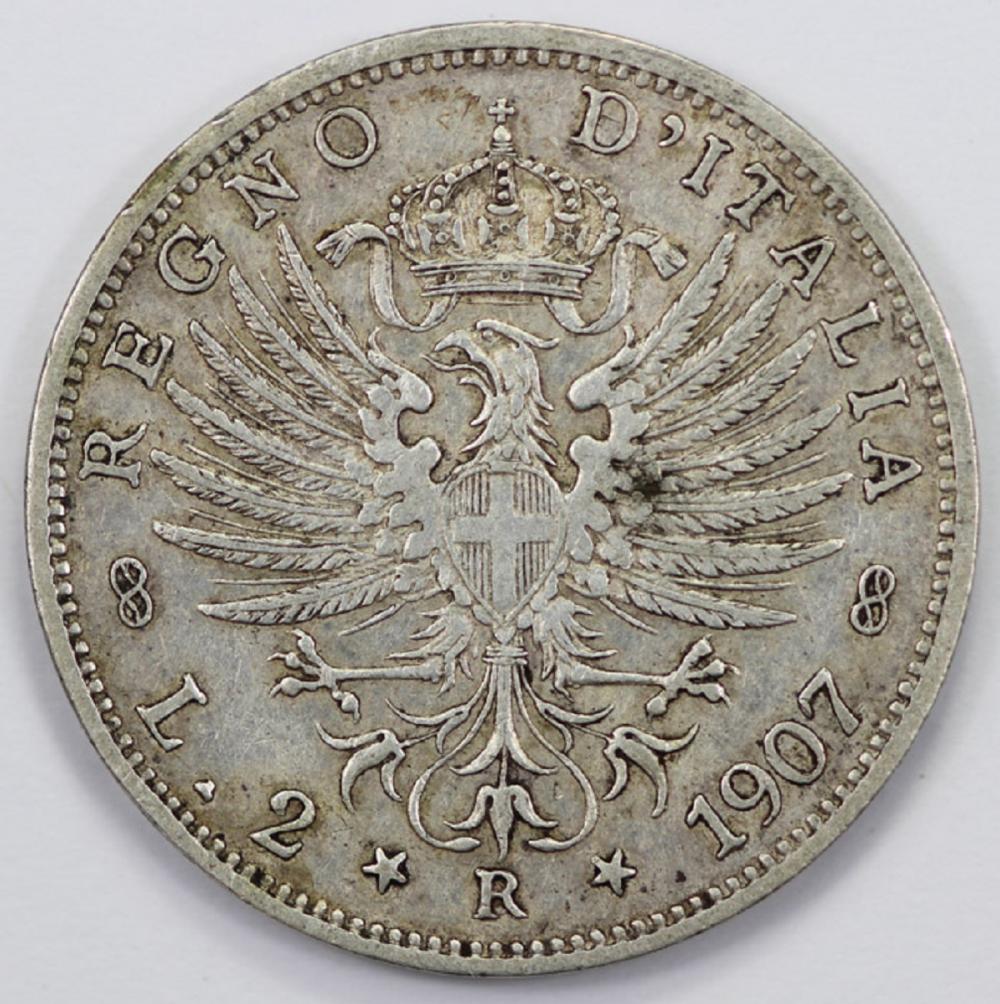 Italy 1907 R 2 Lire, good V... image