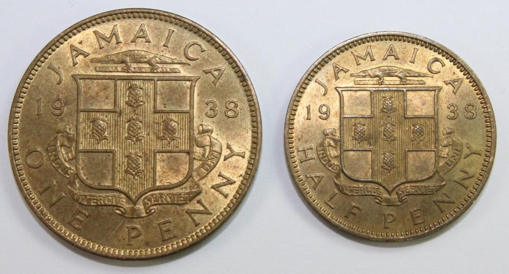 Jamaica 1938 Halfpenny & Pe... image