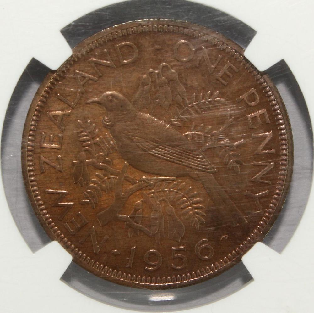 New Zealand 1956 Penny with... image