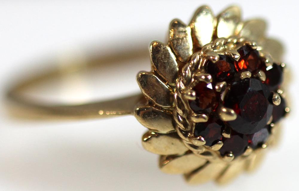 Garnet Cluster Ring in 9ct ... image