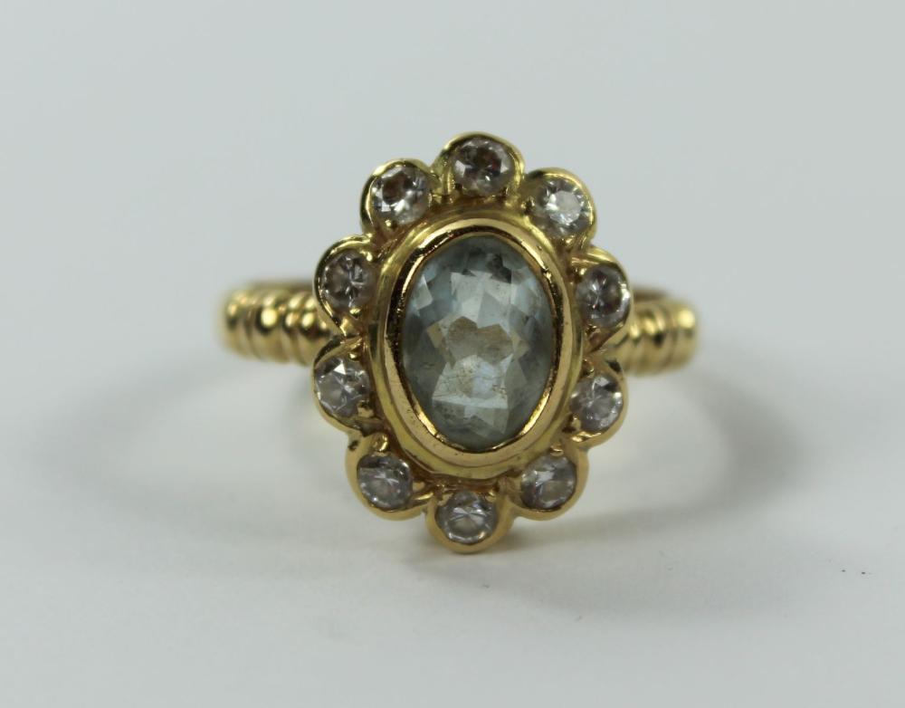 Diamond & Aquamarine Ring i... image