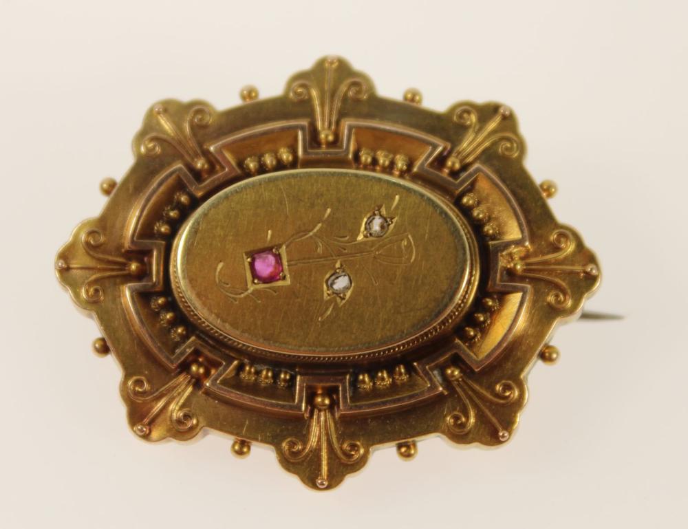 Edwardian-era Shield Brooch... image