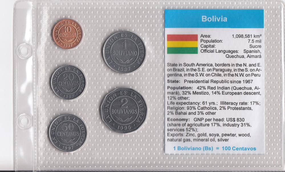 Bolivia Coin Type Set, Unci... image