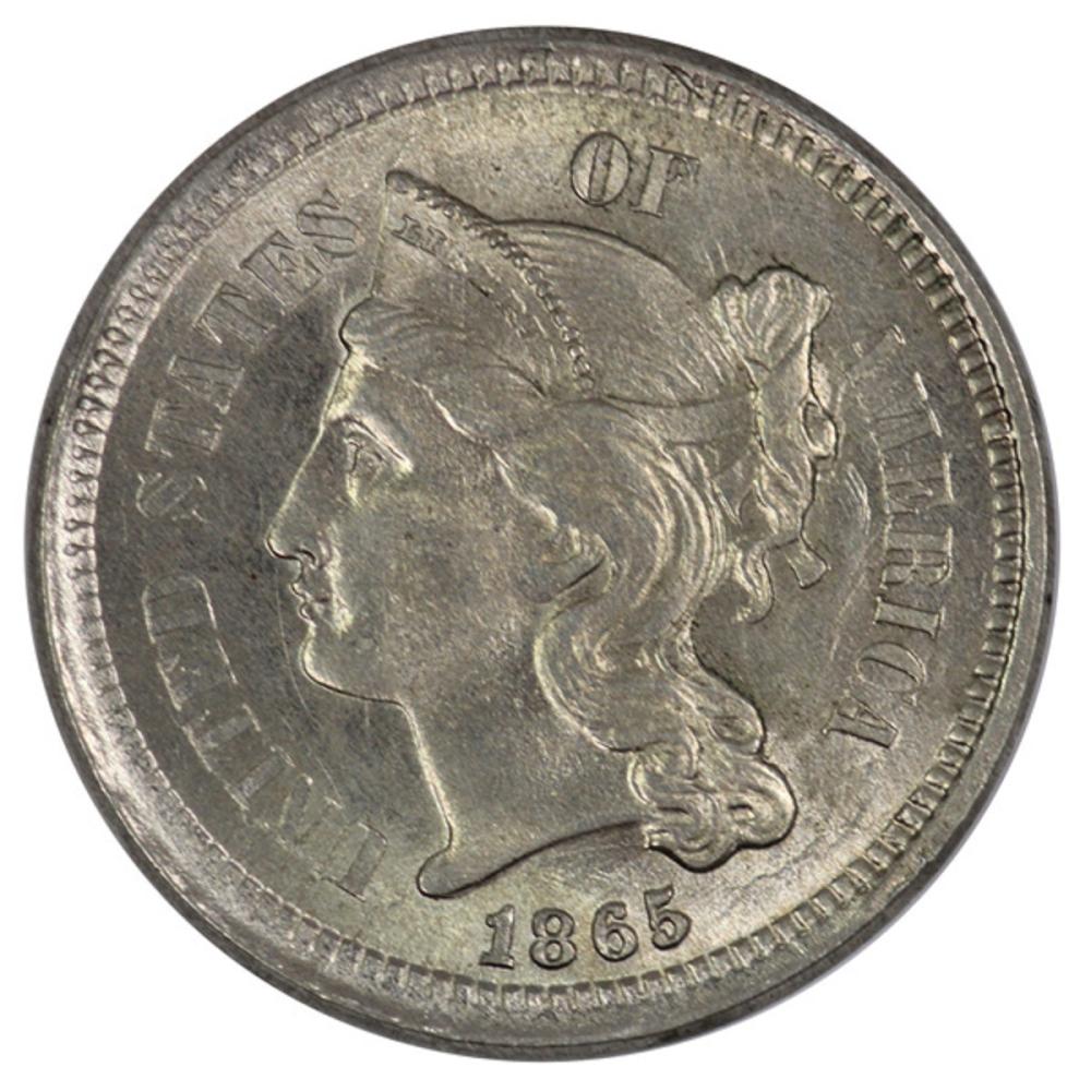 USA. 1865 3 Cent, Choice Un... image