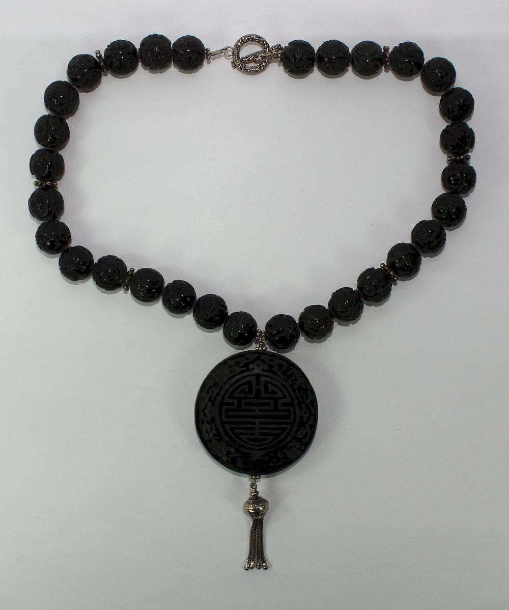 Black Lacquer Necklace with... image