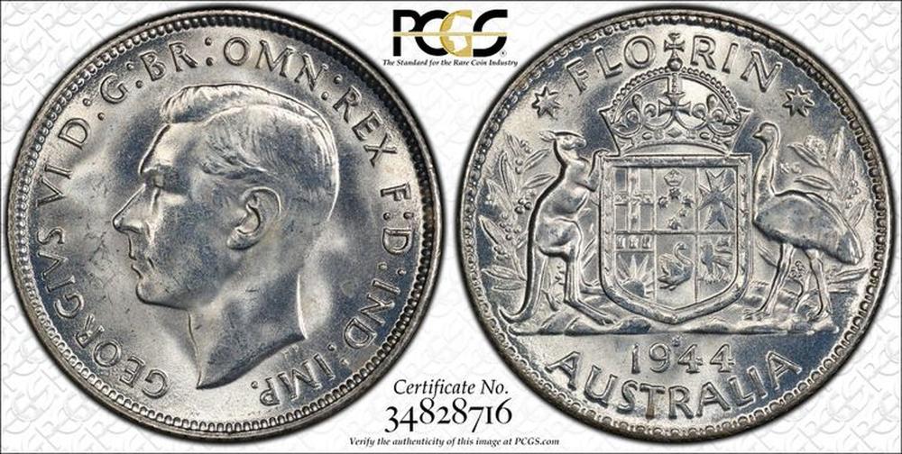 Australia 1944 Florin, PCGS... image