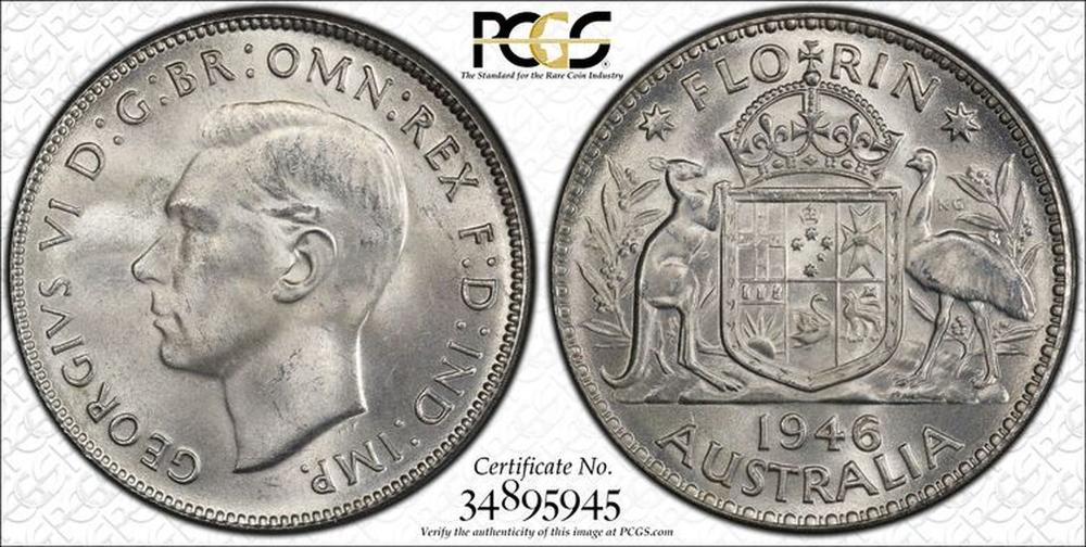 Australia 1946 Florin, PCGS... image