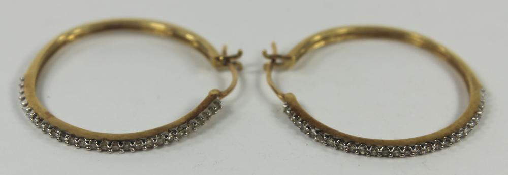 Diamond Hoop Earrings In 9c... image