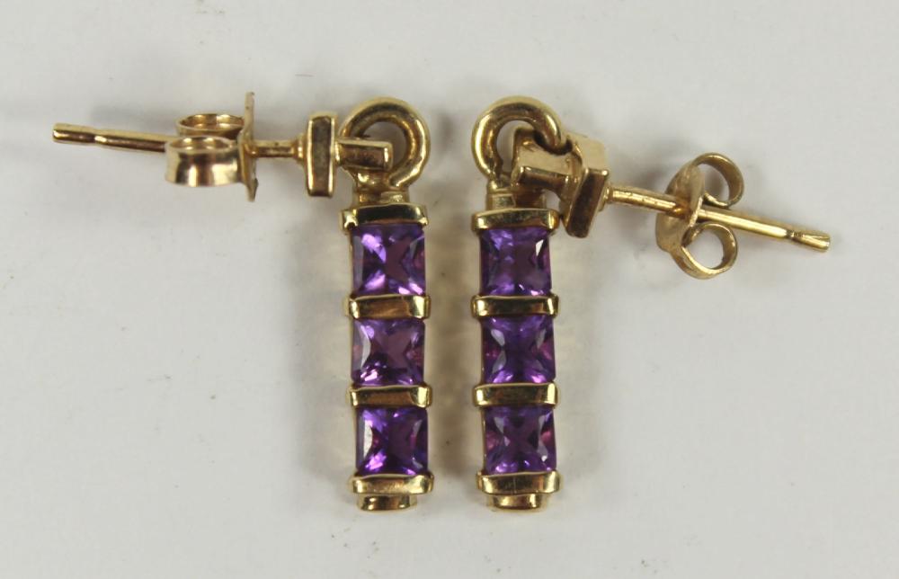 Amethyst Tri-set Dangle Ear... image