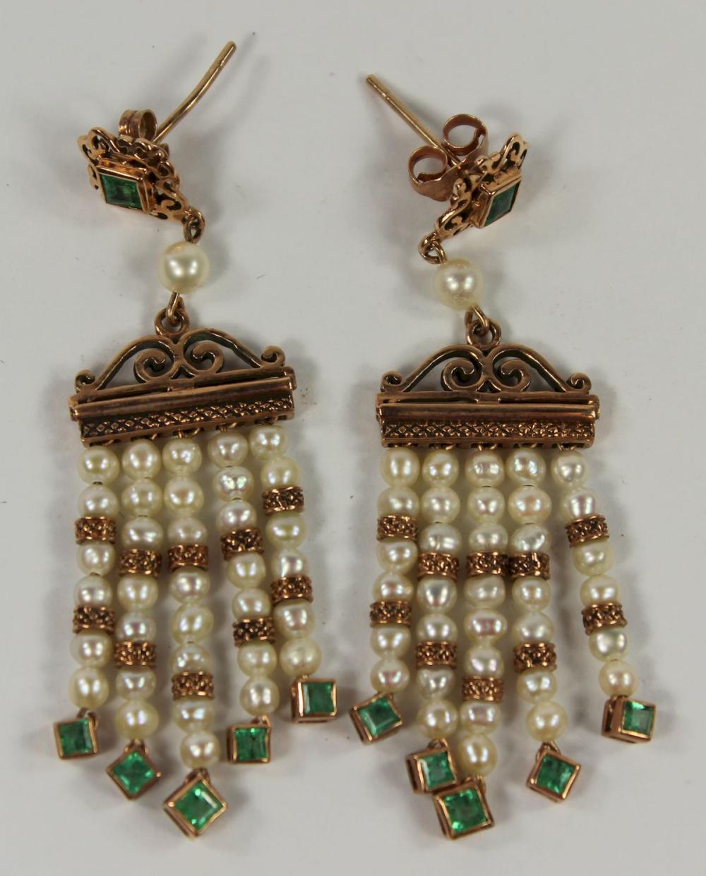 Emerald & Seed Pearl Chande... image