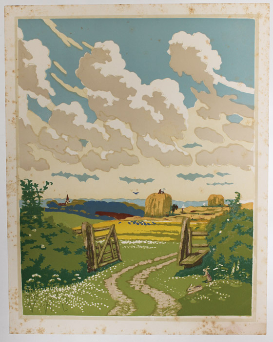 Original Block Print of Hay... image