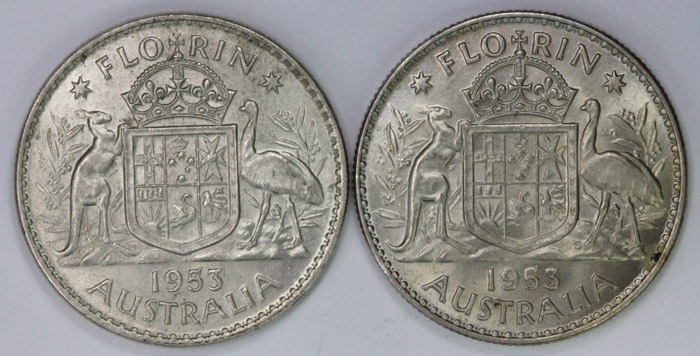 Australia 1953 Florin, One ... image