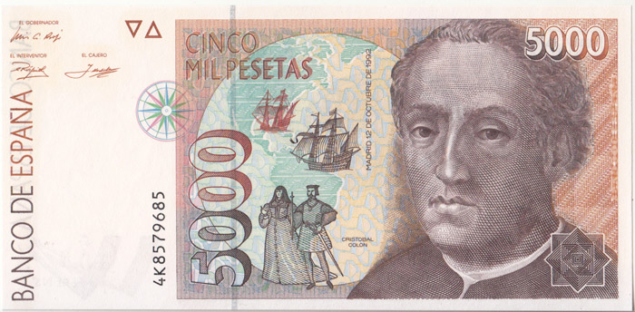 Spain 1992 Five Thousand Pe... image