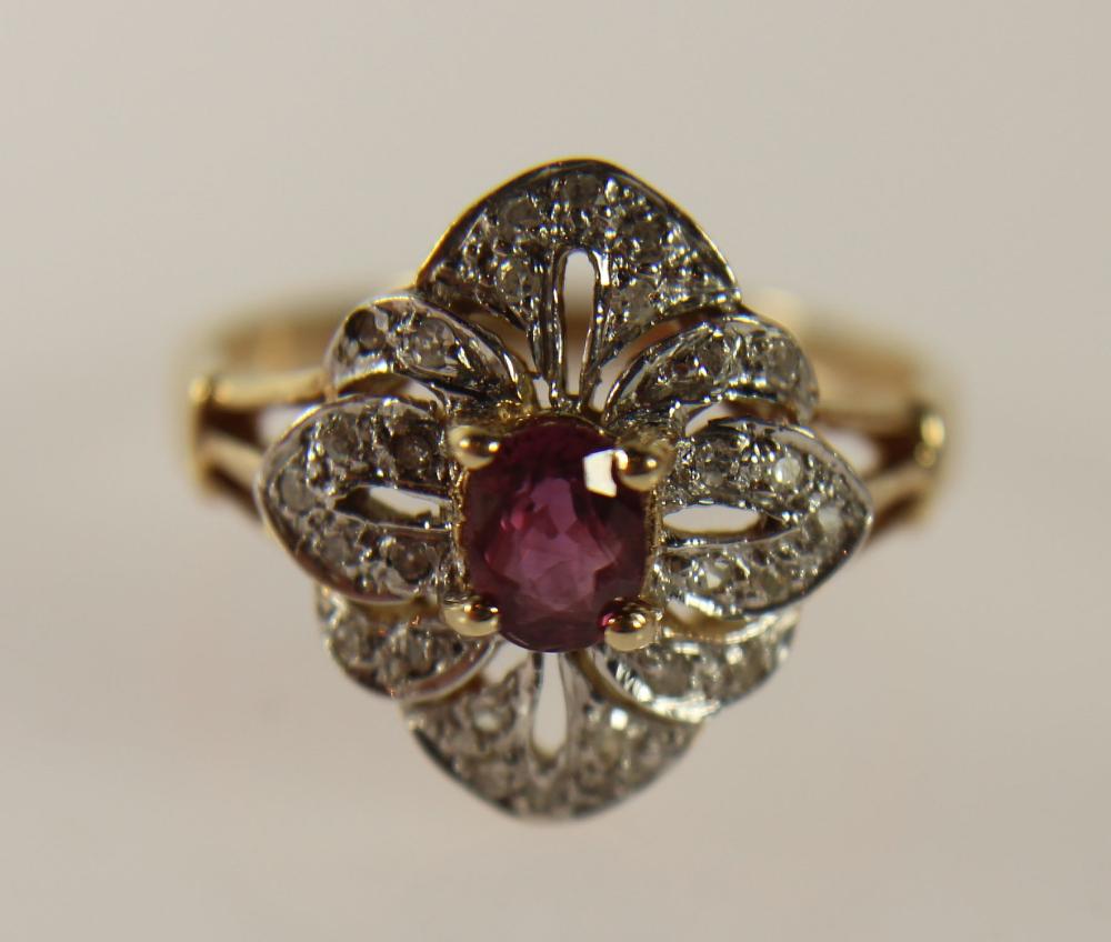 Modern Ruby & Diamond Ring ... image