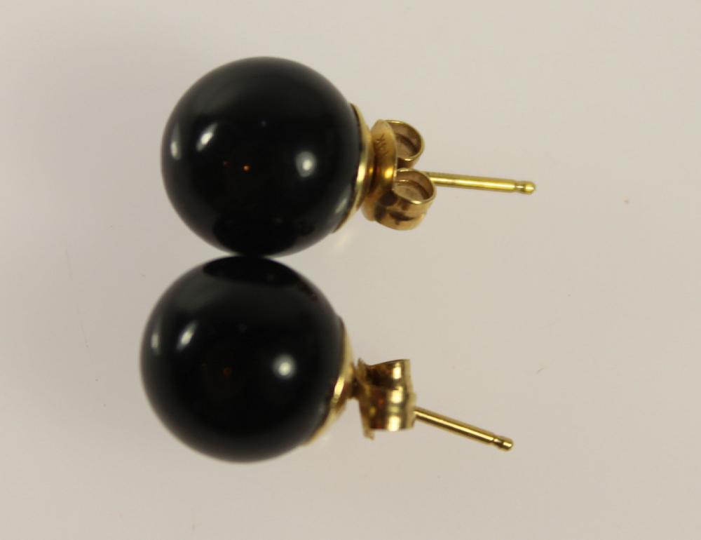 Black Onyx Earrings with 14... image